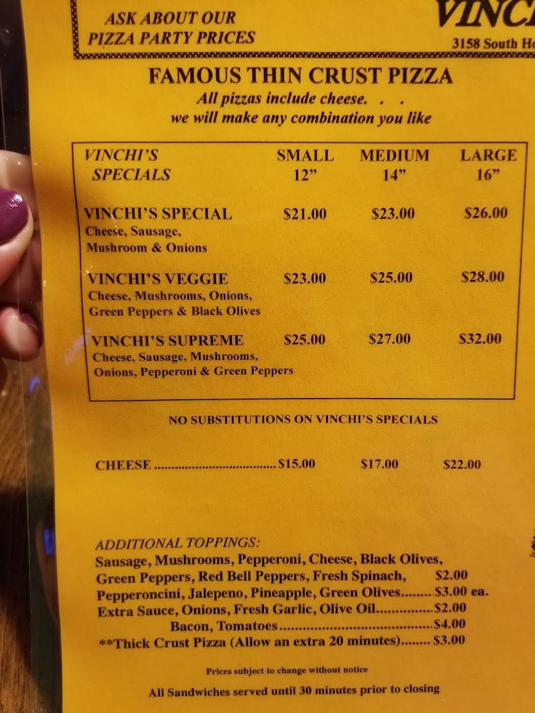 Vinchi's Pizza Vinchi Burger